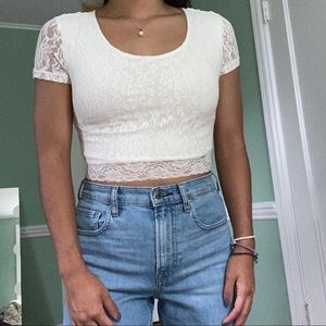 White Lace Crop Top (Nordstrom)